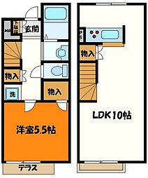 JR中央線 高尾駅 バス20分 城山中入口下車 徒歩2分の賃貸アパート 1階1LDKの間取り