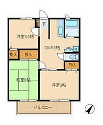 京王線 高幡不動駅 徒歩12分の賃貸アパート 2階3DKの間取り