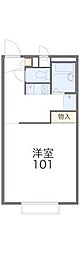 京王高尾線 高尾駅 6.5kmの賃貸アパート 2階1Kの間取り