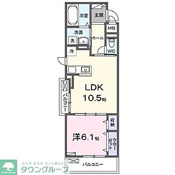 Ｎ．チェントロ相模原 3階1LDKの間取り