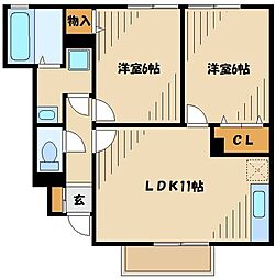 ＧＬＯＲＹ　ＶＩＣＴＯＩＲＥ 1階2LDKの間取り
