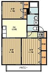 ミラコスタ 1階3DKの間取り