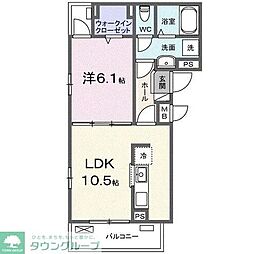 モア 3階1LDKの間取り