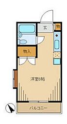 メゾンイースト 4階1Kの間取り