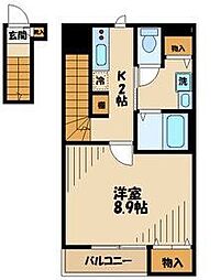 Ｌｅｖｅｅ 2階1Kの間取り