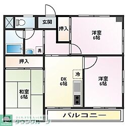 ヤマトハイム 3階3DKの間取り