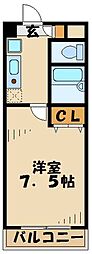 ルピナス5 4階1Kの間取り