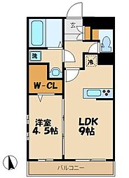 ロフティー 3階1LDKの間取り