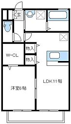 Ａｒｋａｄｉａ 1階1LDKの間取り