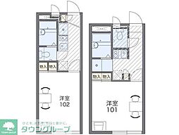 レオパレスハイツ旭が丘Ａ 1階1Kの間取り