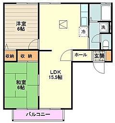 メゾンノーブル 2LDKの間取図画像