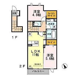 イルフトゥーロ 2LDKの間取図画像