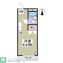 グランドール横倉 ワンルームの間取図画像