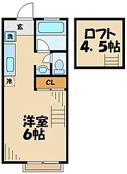東中野ハイツ 1Kの間取図画像