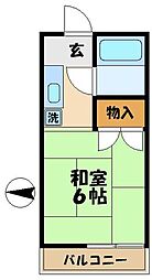 コーポ有賀 1Kの間取図画像