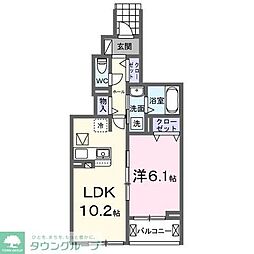 レジデンスM 1LDKの間取図画像