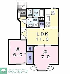 トランキルメゾン 2LDKの間取図画像
