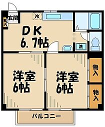 トラッド小川 2DKの間取図画像