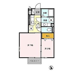 レセンテシード 2Kの間取図画像