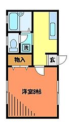 グラシューズ・レジデンス 1Kの間取図画像