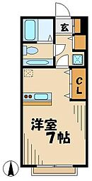 ジェネス・ドミール ワンルームの間取図画像
