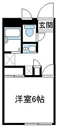 レオパレスレアル 1Kの間取図画像