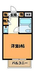 日神パレス八王子 1Kの間取図画像