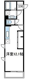 ベルチェドマーニ ワンルームの間取図画像