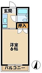 ハイツ小野路 1Kの間取図画像