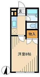 グリーンウッド1 1Kの間取図画像