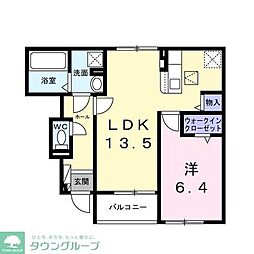 サンライトテラスK・S 1LDKの間取図画像