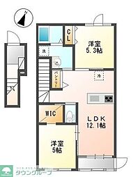 オークガーデン 2LDKの間取図画像
