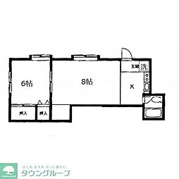 メゾンベル 1DKの間取図画像