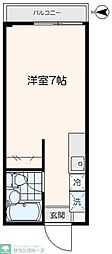 グリューンシュロス ワンルームの間取図画像