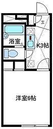レオパレスコートアベ3 1Kの間取図画像
