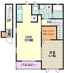 アザレアコート 1LDKの間取図画像
