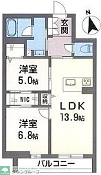 シャーメゾン ヴィーブル八王子 2LDKの間取図画像