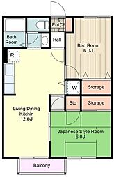 ファミールコート 2LDKの間取図画像