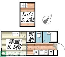 Kビレッジ2 ワンルームの間取図画像