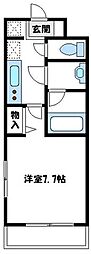 アドバンス相模原 1Kの間取図画像