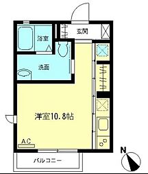 グリーンヒル橋本E 1Kの間取図画像