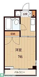 杉山マンション 1Kの間取図画像