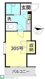 グランコート 1Kの間取図画像