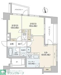 ジェイシティ相模原 2LDKの間取図画像