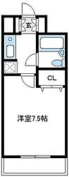 デイム橋本 1Kの間取図画像