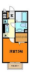 光ハイム 1Kの間取図画像