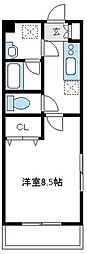 ボンヌシャンス 1Kの間取図画像