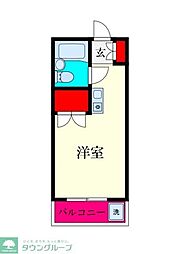 サンアベニューめじろ台 ワンルームの間取図画像