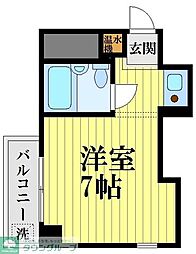 パークサイド秋池 ワンルームの間取図画像