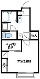 レオパレスYOSHINO 1Kの間取図画像